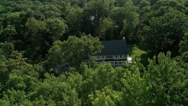 Drone View American Suburb Summertime Establishing Shot Neighborhood High Quality — стоковое видео