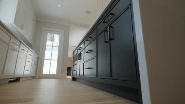 Modern Luxe Keuken Interieur Design Verplaats Camera Hoge Kwaliteit Beeldmateriaal — Stockvideo