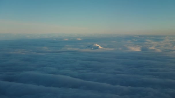 Мат Худ Орегоні Точка Зору Під Час Польоту Літаку Дивлячись — стокове відео