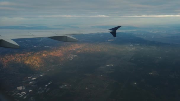 Самолёт Приземляется Международном Аэропорту Сиэтл Такома Высококачественные Кадры — стоковое видео