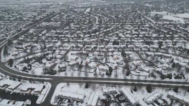 Panoramic Aerial View Winter Naperville City Private Sector High Quality — Wideo stockowe