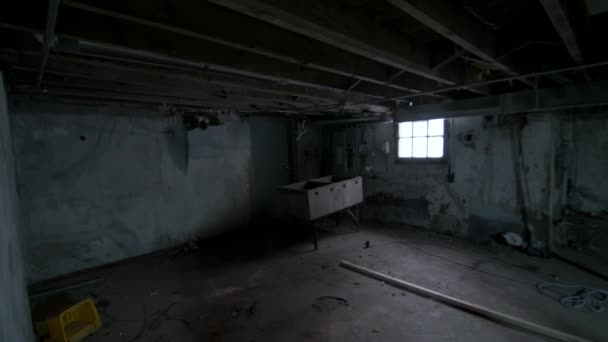 Old Dark Underground Basement Closet Old House High Quality Footage — Stock video