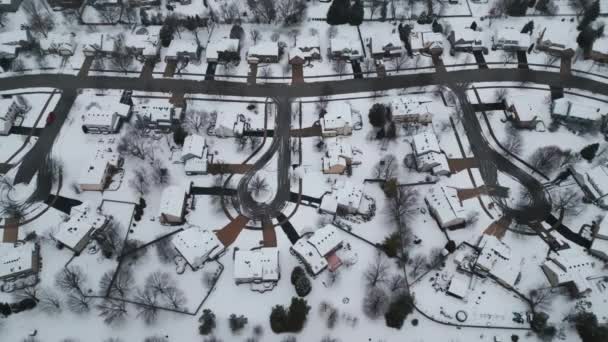 Panoramic Aerial View Winter Naperville City Private Sector High Quality — Vídeo de stock