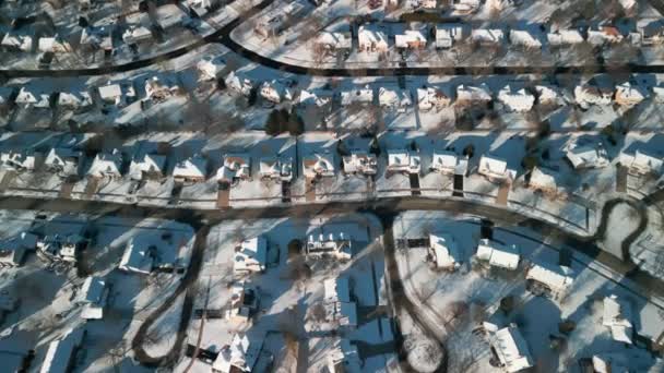 Panoramic Aerial View Winter Naperville City Private Sector High Quality — Video