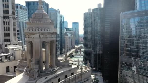 Chicago Illinois Usa Letecké Drone Pohled Chicago Downtown Mrakodrap Vysoce — Stock video
