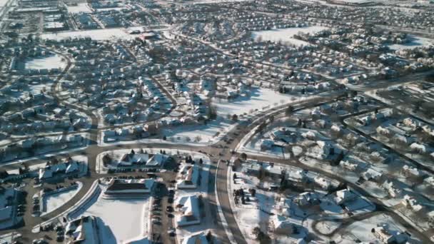 Panoramic Aerial View Winter Naperville City Private Sector High Quality — Stock video