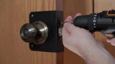 Repair of broken doors, replacement of door handles. High quality 4k footage