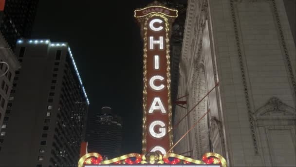 2023年1月3日 美国芝加哥芝加哥市中心的芝加哥剧院大街上 人们和车辆聚集在一起 高质量的4K镜头 — 图库视频影像
