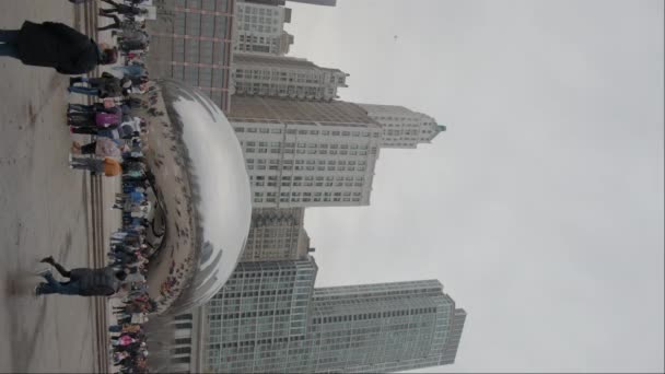 Fagiolo Uno Dei Più Turisti Visitato Monumenti Nel Centro Chicago — Video Stock
