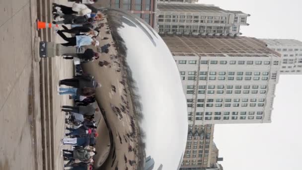 Fasulye Çok Turist Abd Nin Şikago Şehrindeki Anıtları Ziyaret Etti — Stok video