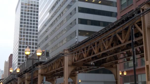 Bilar Trafik Chicago Magnificent Mile Street Cloudy Skjut Chicago Usa — Stockvideo