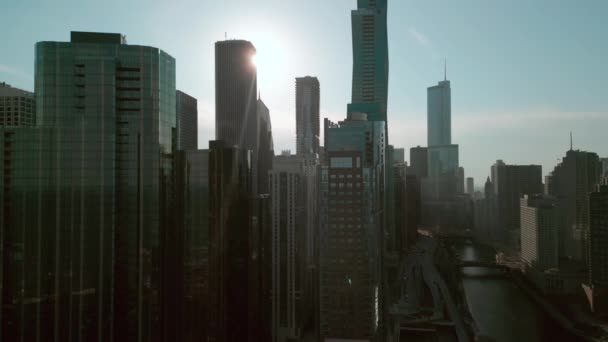 Chicago Illinois Usa Vista Aerea Drone Del Grattacielo Chicago Downtown — Video Stock