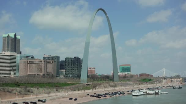 Louis Missouri Nisan 2023 Louis Şehir Merkezindeki Geçit Kemeri Mississippi — Stok video
