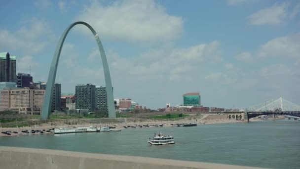 Louis Missouri Nisan 2023 Louis Şehir Merkezindeki Geçit Kemeri Mississippi — Stok video