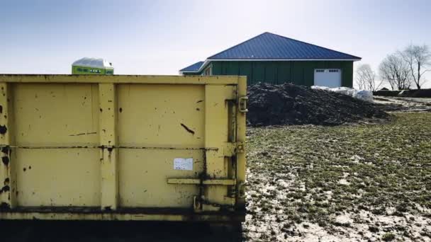 Lixeira Lixo Uma Casa Construção Imagens Alta Qualidade — Vídeo de Stock