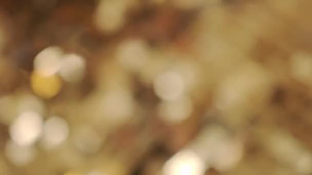 Sequins Reflecterende Gouden Achtergrond Sparkling Hoge Kwaliteit Beeldmateriaal — Stockvideo