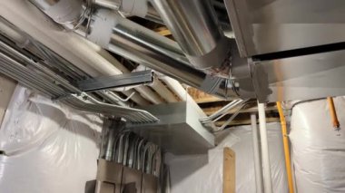 Mounted hvac system air conditioner return in home.Move camera shot footage. High quality 4k footage