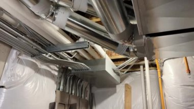 Mounted hvac system air conditioner return in home.Move camera shot footage. High quality 4k footage