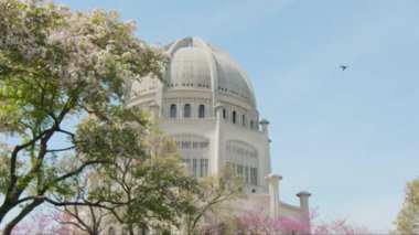 Chicago Beyaz Tapınak Tapınağı 'nın hava görüntüsü. Yüksek kalite 4k görüntü