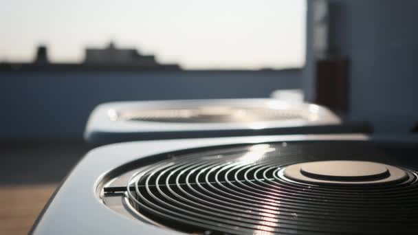 New Home Hvac Air Conditioner System Close High Quality Footage — Vídeo de stock