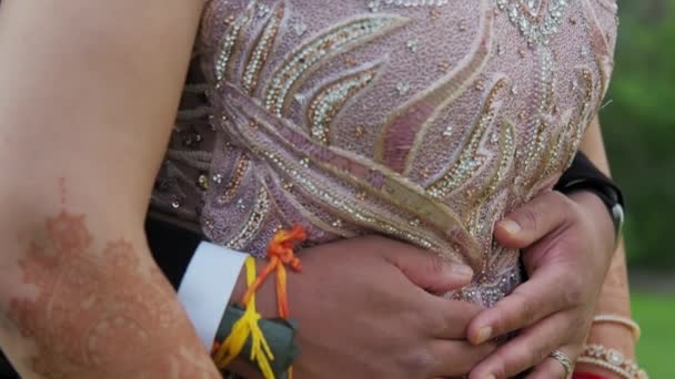 Vacker Kvinna Klädd Traditionell Indisk Bröllop Högkvalitativ Film — Stockvideo