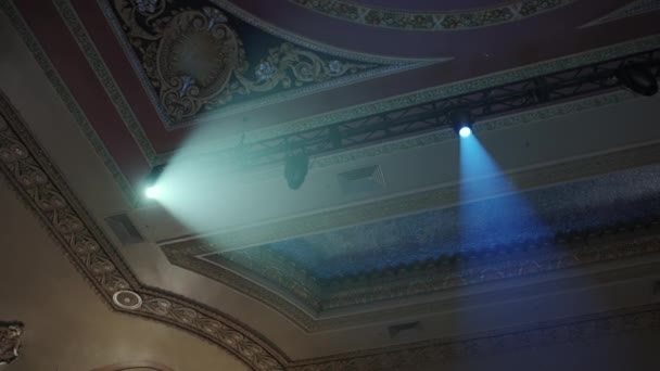 Dispositivos Iluminação Profissionais Equipamentos Iluminação Teatro Tiro Largo Imagens Alta — Vídeo de Stock