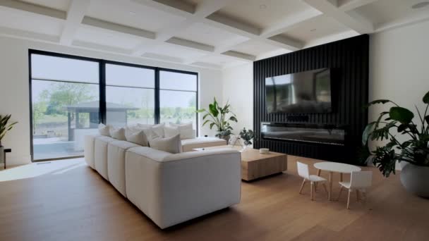 Modern Interieur Luxe Huis Huizen Shot Van Onroerend Goed Interieur — Stockvideo