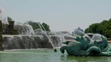 Chicago Illinois, Chicago 'daki Buckingham Çeşmesi. Yüksek kalite 4k görüntü
