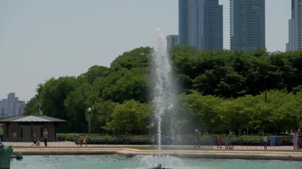Elementen Van Buckingham Fountain Het Centrum Van Chicago Illinois Hoge — Stockvideo