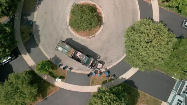 Recolha Lixo Para Materiais Recicláveis Acima Vista Drone Imagens Alta — Vídeo de Stock