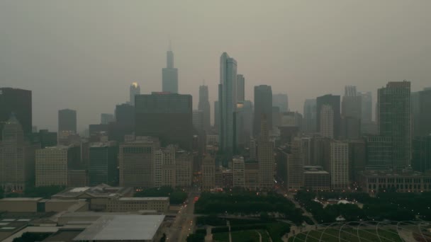 Smoky Air Canadian Wildfires Blankets Midwestern Skies Chicago Inglés Plano — Vídeos de Stock