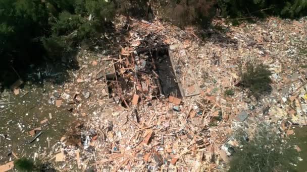 Разрушен Один Семейный Дом Собственность Полностью Повреждена Утечкой Пропана Высокое — стоковое видео
