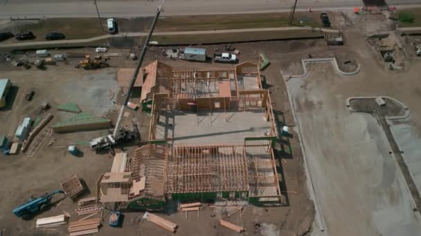 Bulldozer Niveler Une Parcelle Terrain Pour Développement Suite Construction Drone — Video