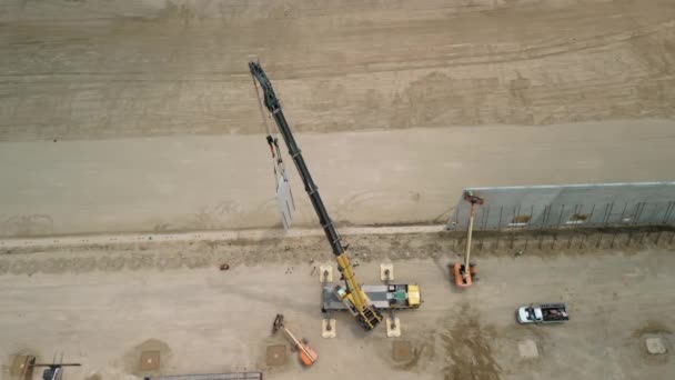 Construction Entrepôt Bâtiment Industriel Sur Charpente Légère Vue Large Sur — Video
