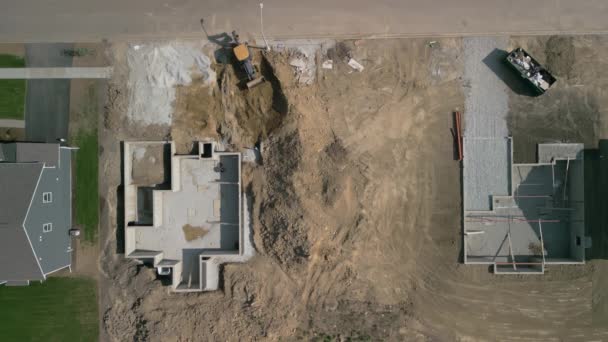 Drone Acima Tiro Elemento Construção Casa Imagens Alta Qualidade — Vídeo de Stock