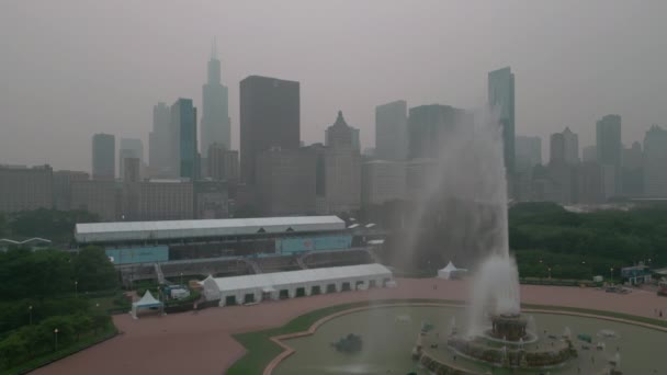 Luchtfoto Breed Uitzicht Nascar Chicago Street Race Chicago Verenigde Staten — Stockvideo