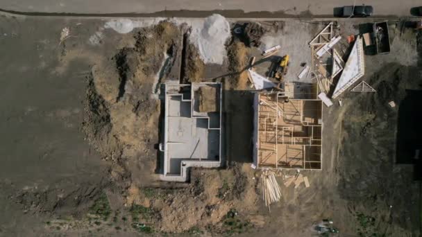 Aerial Shot Element House Construction High Quality Footage — Vídeo de Stock