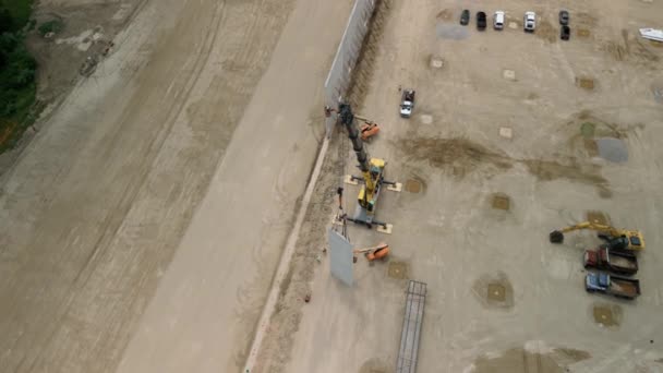 Construction Warehouse Industrial Building Light Gauge Framing Drone Footage High — Stok video