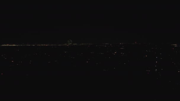 Wide Aerial Shot Fireworks Night Sky Suitable July 4Th New — Αρχείο Βίντεο