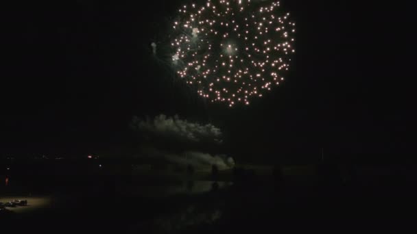 Drone Shot Fireworks Night Sky Suitable July 4Th New Years — стокове відео
