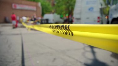 Polis soruşturması için Caution kasetini kapatın. Yüksek kalite 4k görüntü