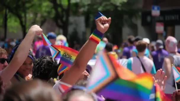 Multitudes Masivas Personas Desfile Del Orgullo Chicago Estados Unidos Jun — Vídeos de Stock
