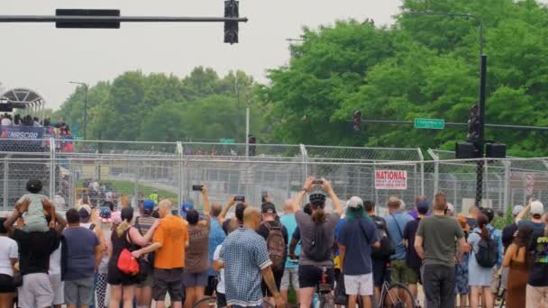 Mensen Kijken Naar Chicago Street Race Chicago Verenigde Staten Juli — Stockvideo