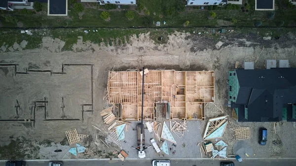 Drone Photo Element House Family Construction Site Day Time Photo — Stock Photo, Image