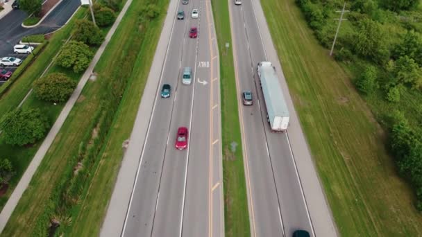 Prise Vue Voitures Camions Conduisant Sur Autoroute Ralenti Images Haute — Video