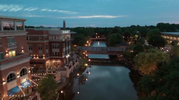Aerial Shot Element Downtown Naperville Evening Time Naperville Usa 28Jul — Stock Video