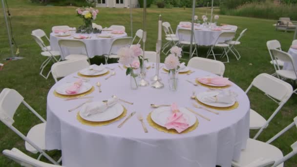 Décoration Design Table Ronde Banquet Images Haute Qualité — Video