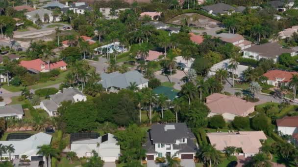 Αεροφωτογραφία Του Homes Στη Νάπολη Στη Φλόριντα Αριστοκρατικές Γειτονιές Πυροβολισμός — Αρχείο Βίντεο