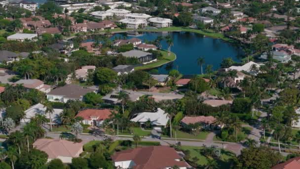 Drohnenaufnahmen Der Bucht Und Gebäude Der Stadt Naples Florida Tag — Stockvideo