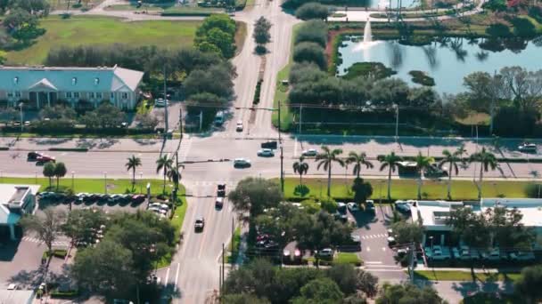 Naples Florida Aerial View Crossing Expressway Road High Quality Footage — Stock Video
